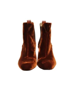 Chelsea boots with heel, copper velvet