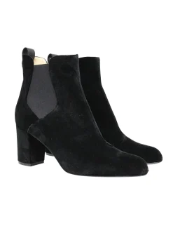 Chelsea boots with heels, black velvet