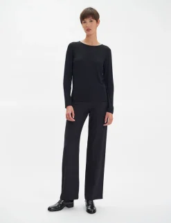 Cindy black long-sleeved T-shirt