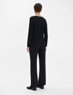 Cindy black long-sleeved T-shirt