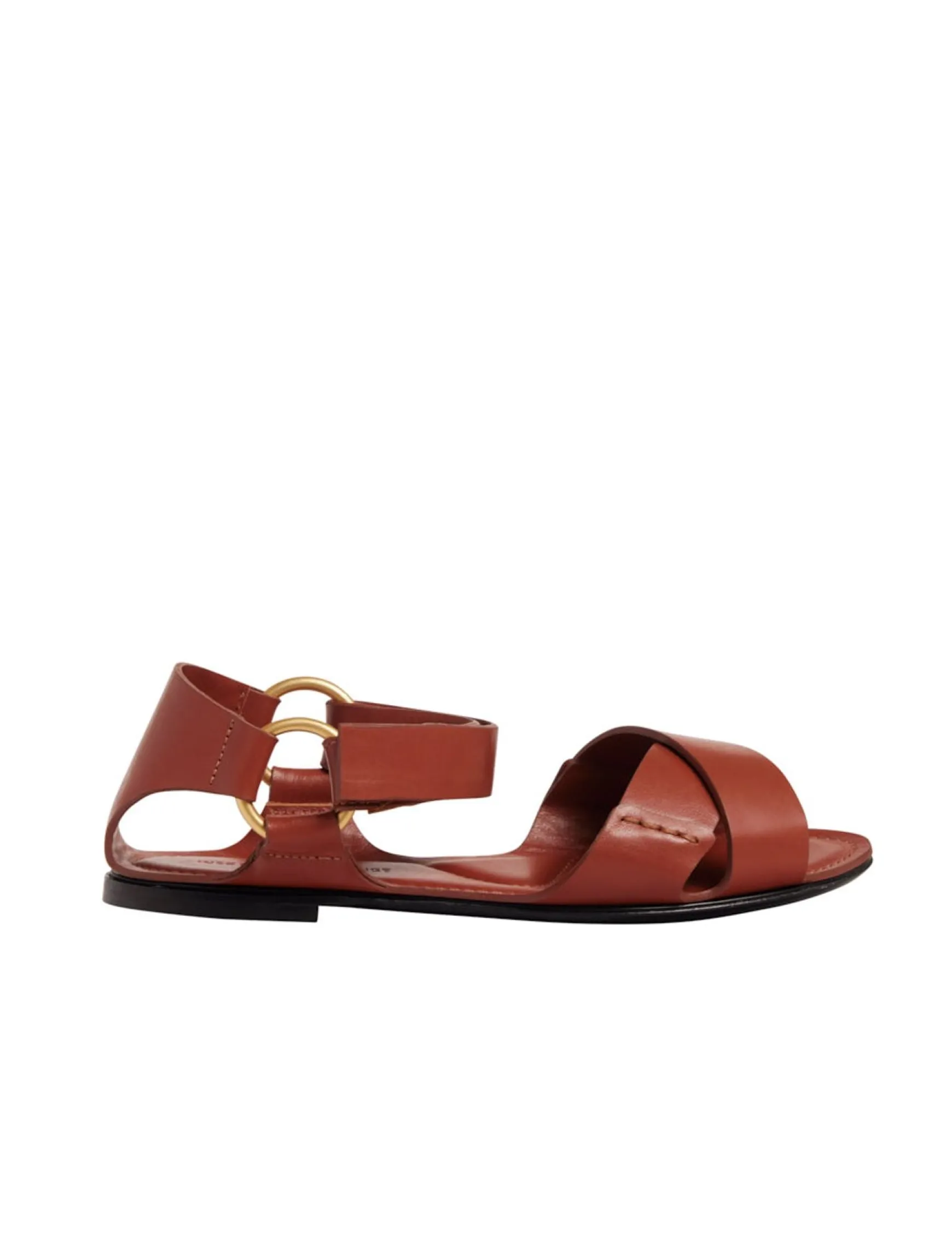 Cognac flat sandal
