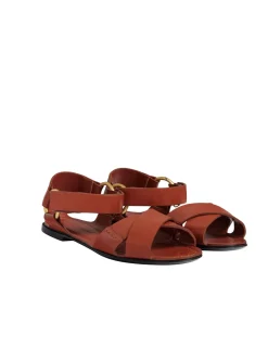Cognac flat sandal