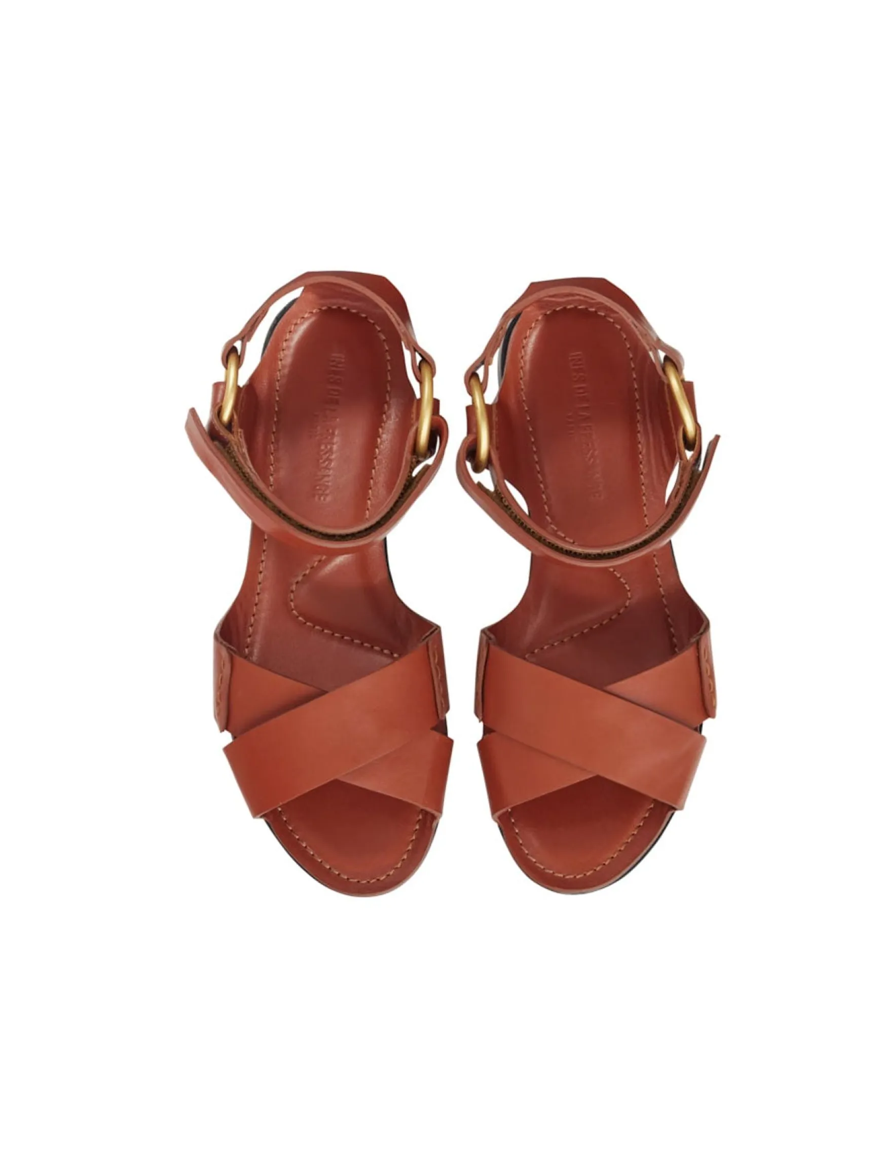 Cognac flat sandal