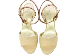 Cognac platform sandal