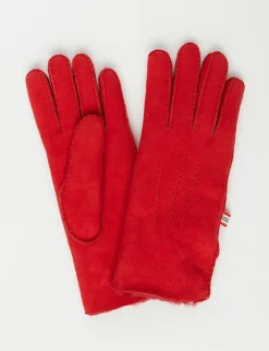 Constanza red leather gloves