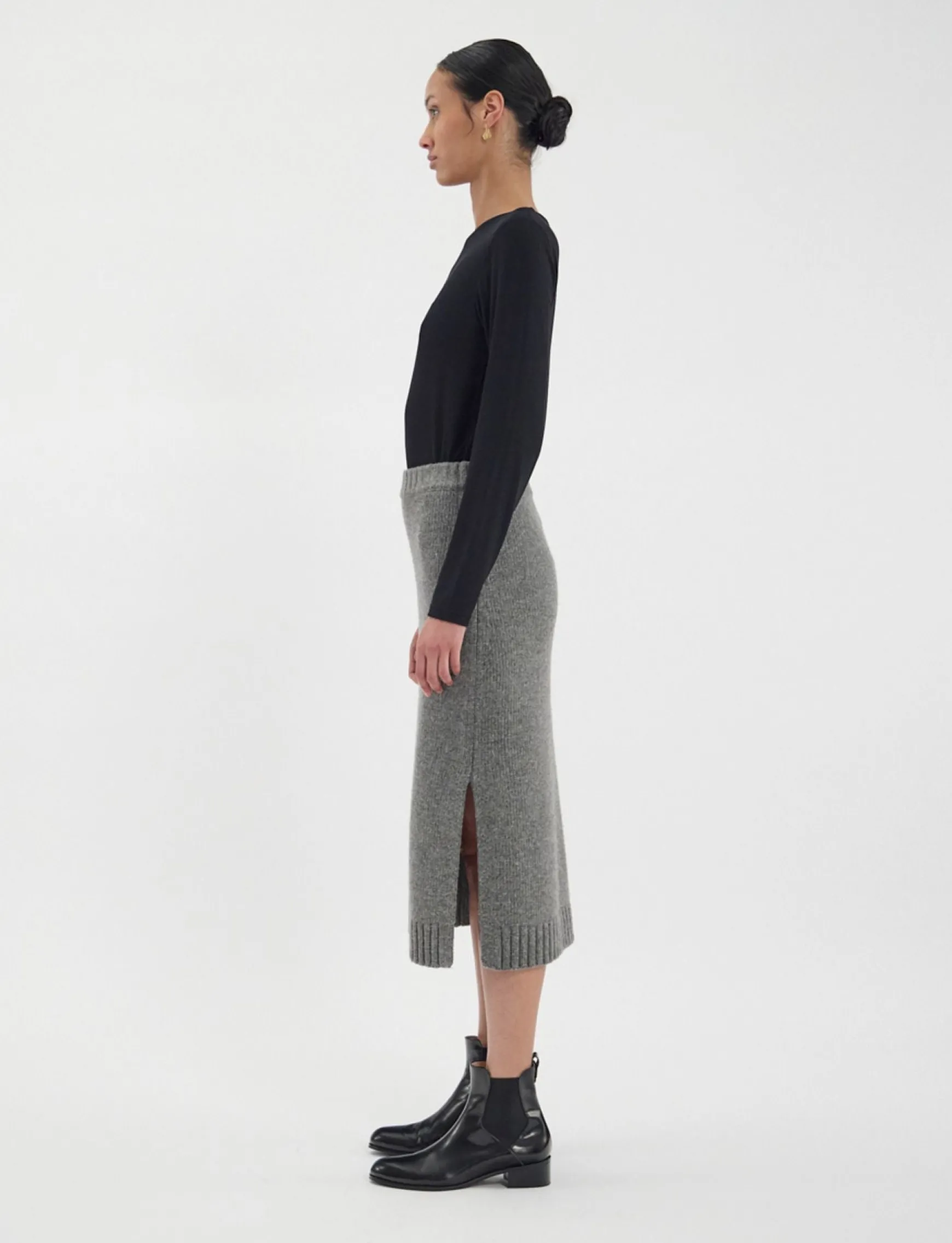 Damia skirt in responsible grey wool