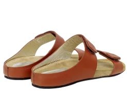Delia cognac leather mules