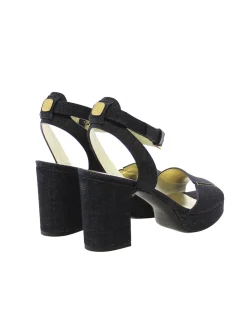 Denim platform sandal