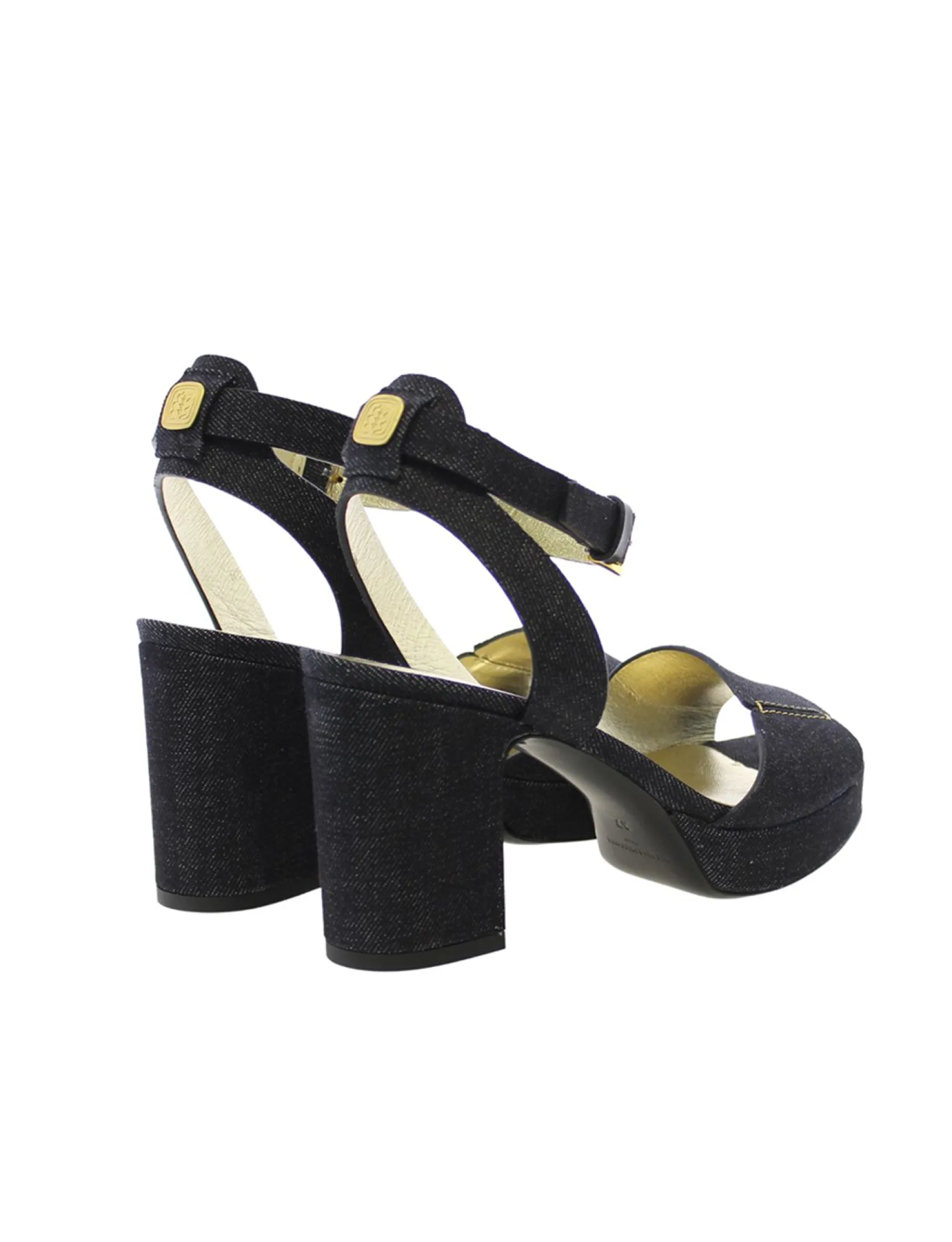 Denim platform sandal