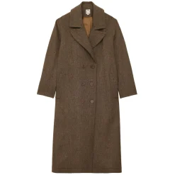 Denise brown wool herringbone coat