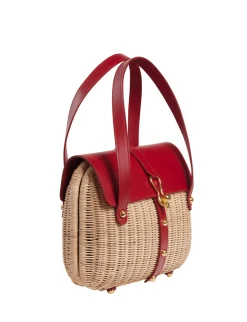 Desiré red leather basket