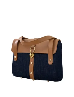 Désiré denim and leather basket