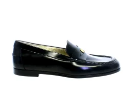 Elvire loafer in black glacé leather
