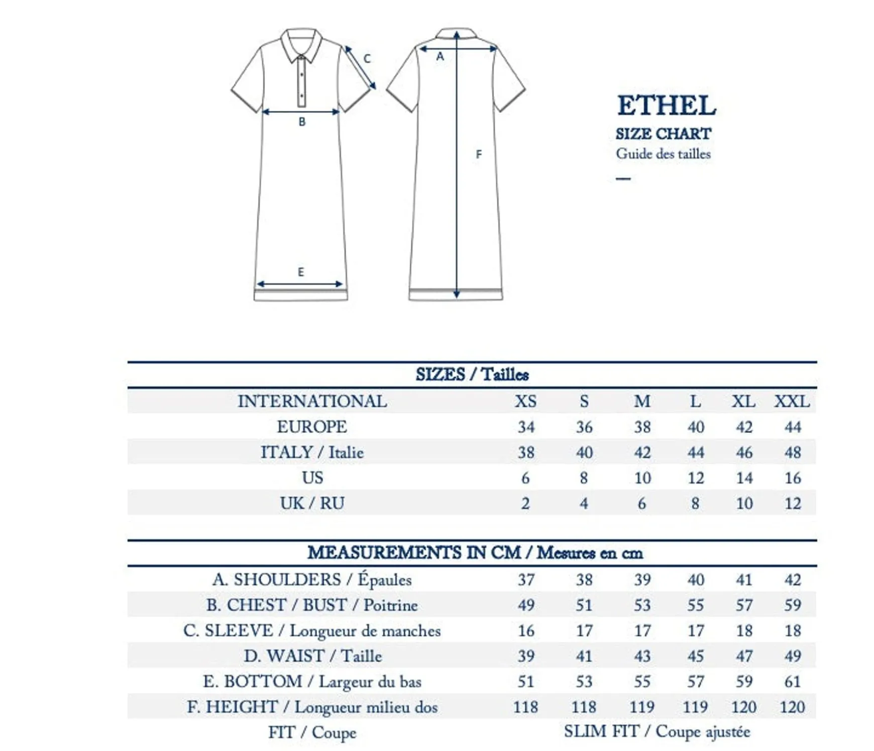 Ethel straight blue dress