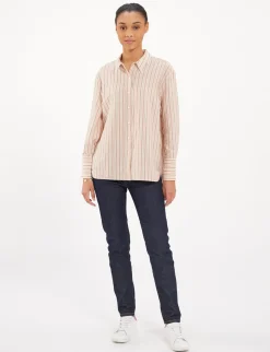 Falco ecru striped shirt