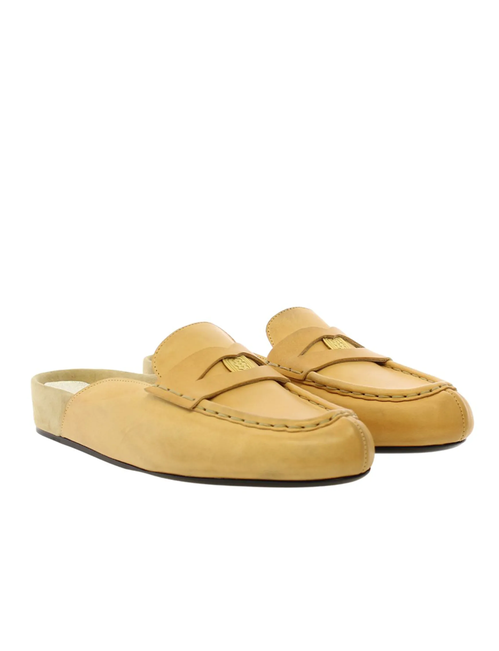 Flavie natural leather moccasin mule