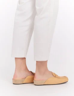 Flavie natural leather moccasin mule