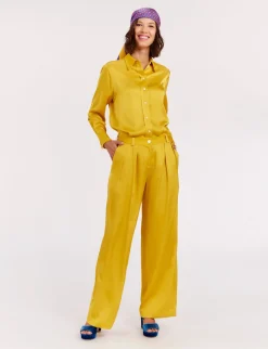 Fluid yellow buttercup Luciano trousers