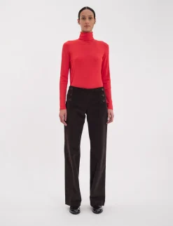 Gabriel trousers in brown milleraies velvet