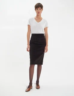 Gabriela skirt in brown milleraie velvet
