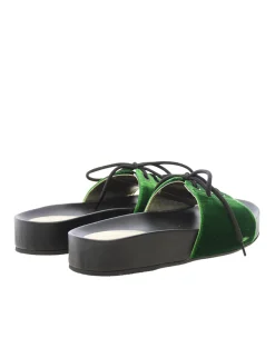 Green lace-up mule