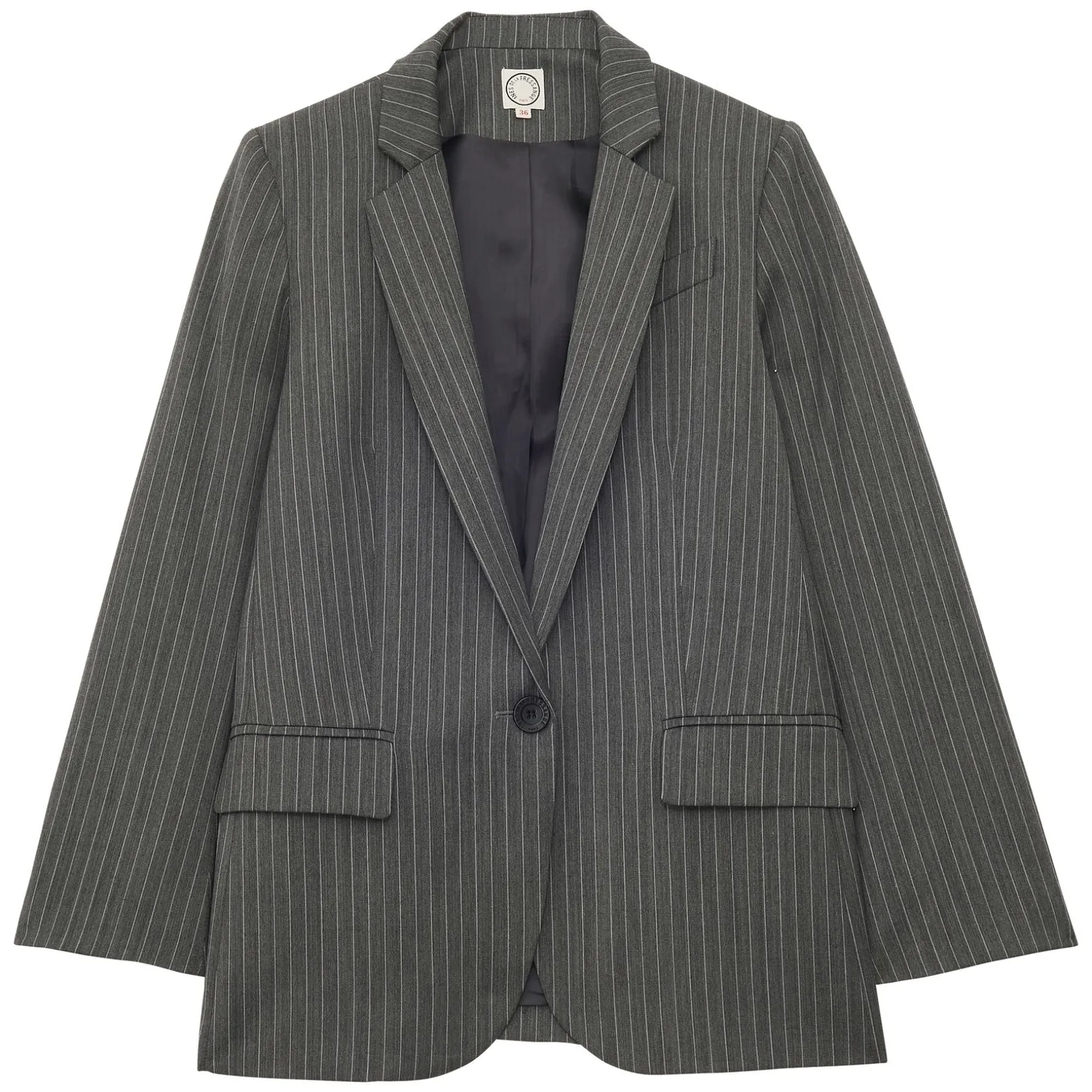 Grey Bruna jacket with white stripes