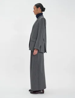 Grey Bruna jacket with white stripes