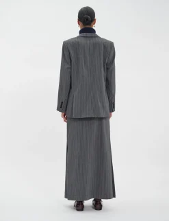 Grey Bruna jacket with white stripes