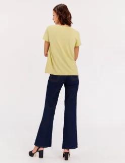 Katalina V-neck T-shirt lemon