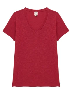 Katalina V-neck T-shirt Raspberry