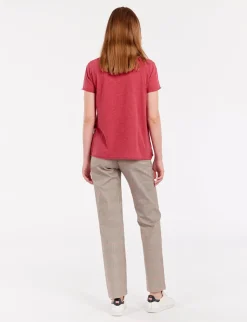 Katalina V-neck T-shirt Raspberry