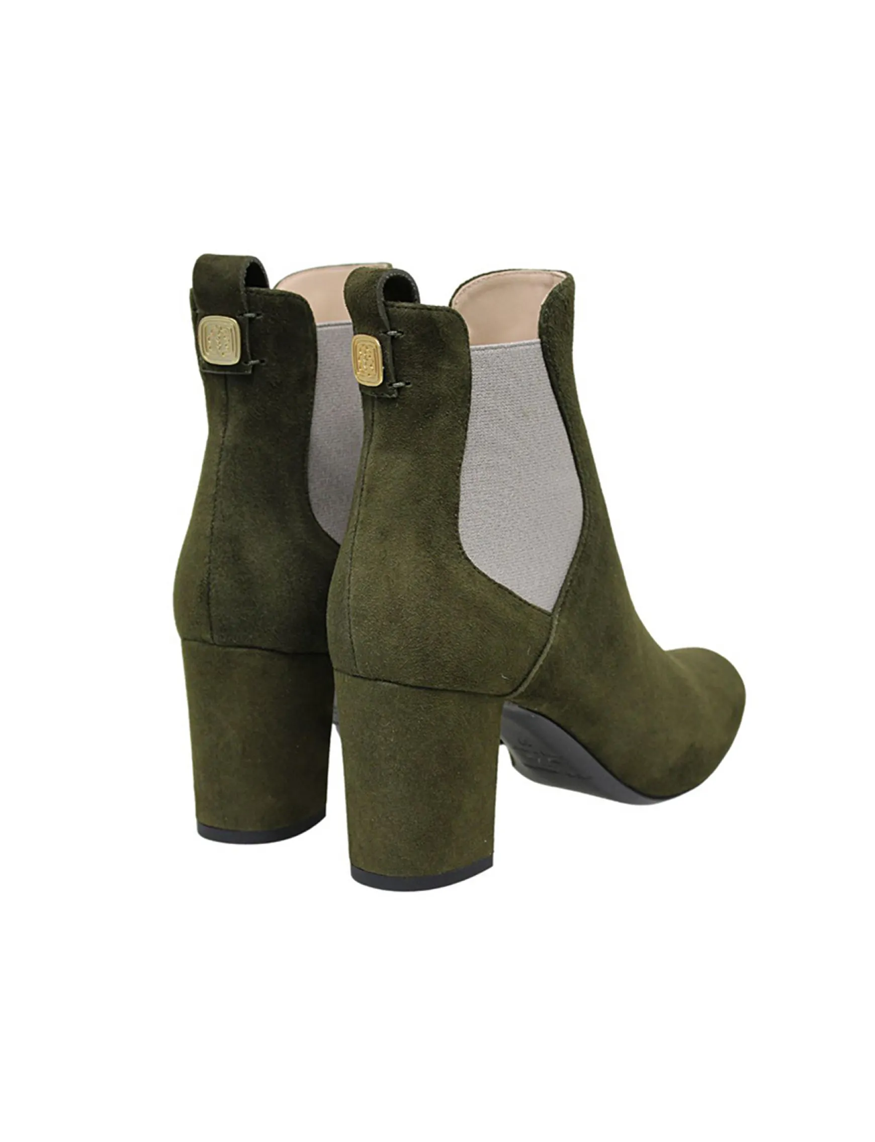 Khaki suede ankle boot
