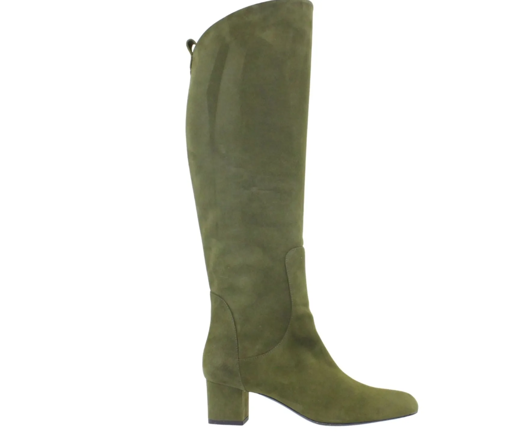 Khaki suede heel boot