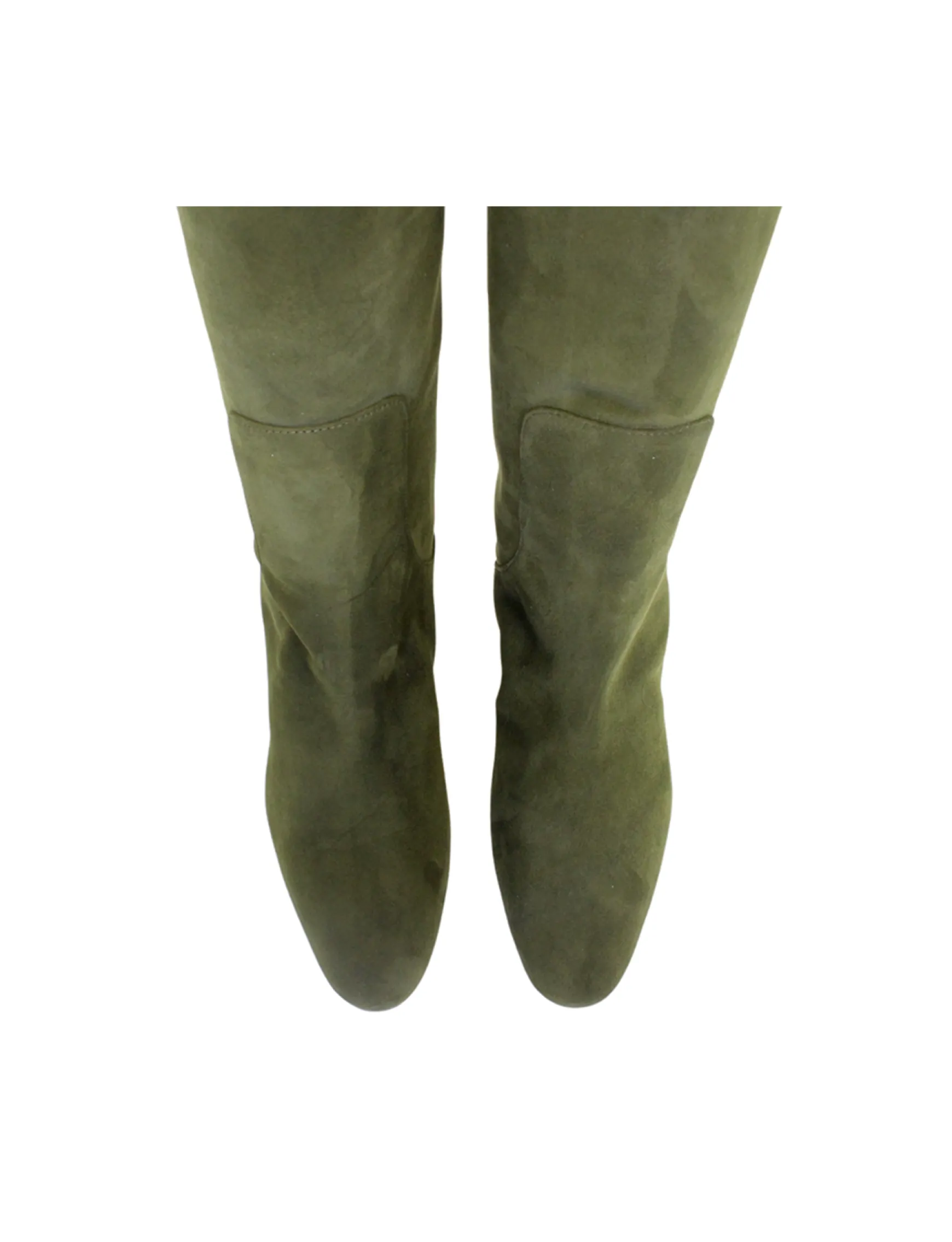 Khaki suede heel boot