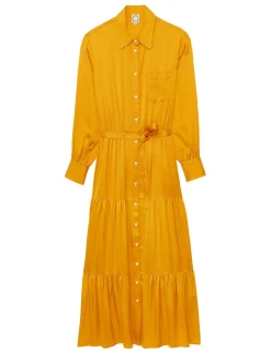 Léna long dress with buttercup flounce