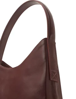 Léonore M burgundy leather bag