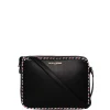 Marcia bag in black leather with tricolour trim