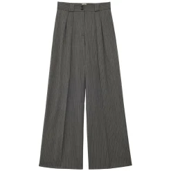 Marlène grey trousers with white stripes