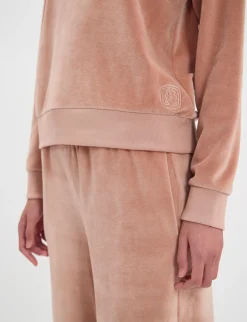 Mathilde sweater in smooth powder pink velvet