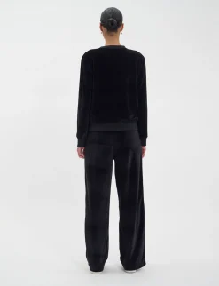 Mathilde sweatshirt in smooth black velvet