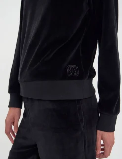 Mathilde sweatshirt in smooth black velvet