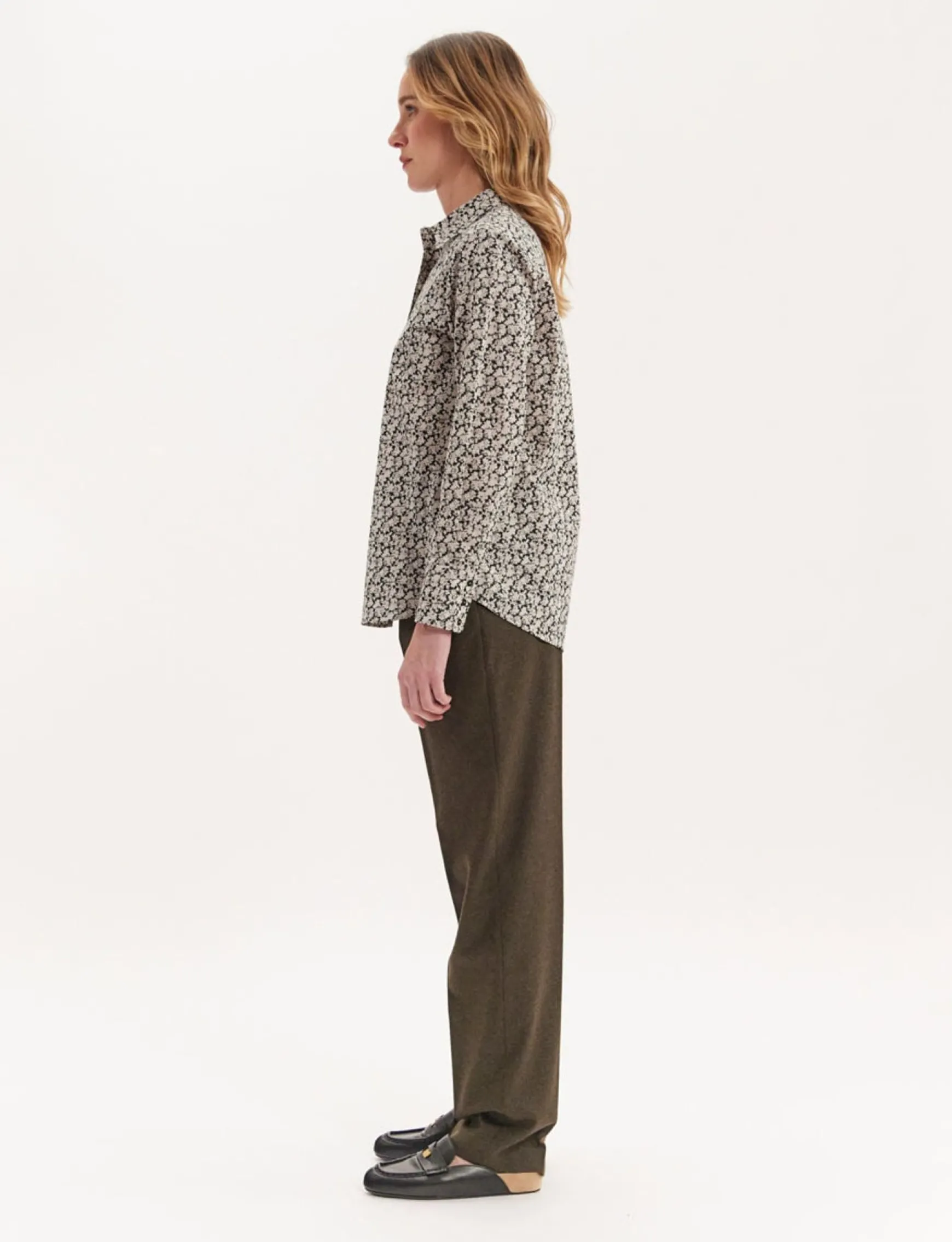 Maureen black and beige printed shirt