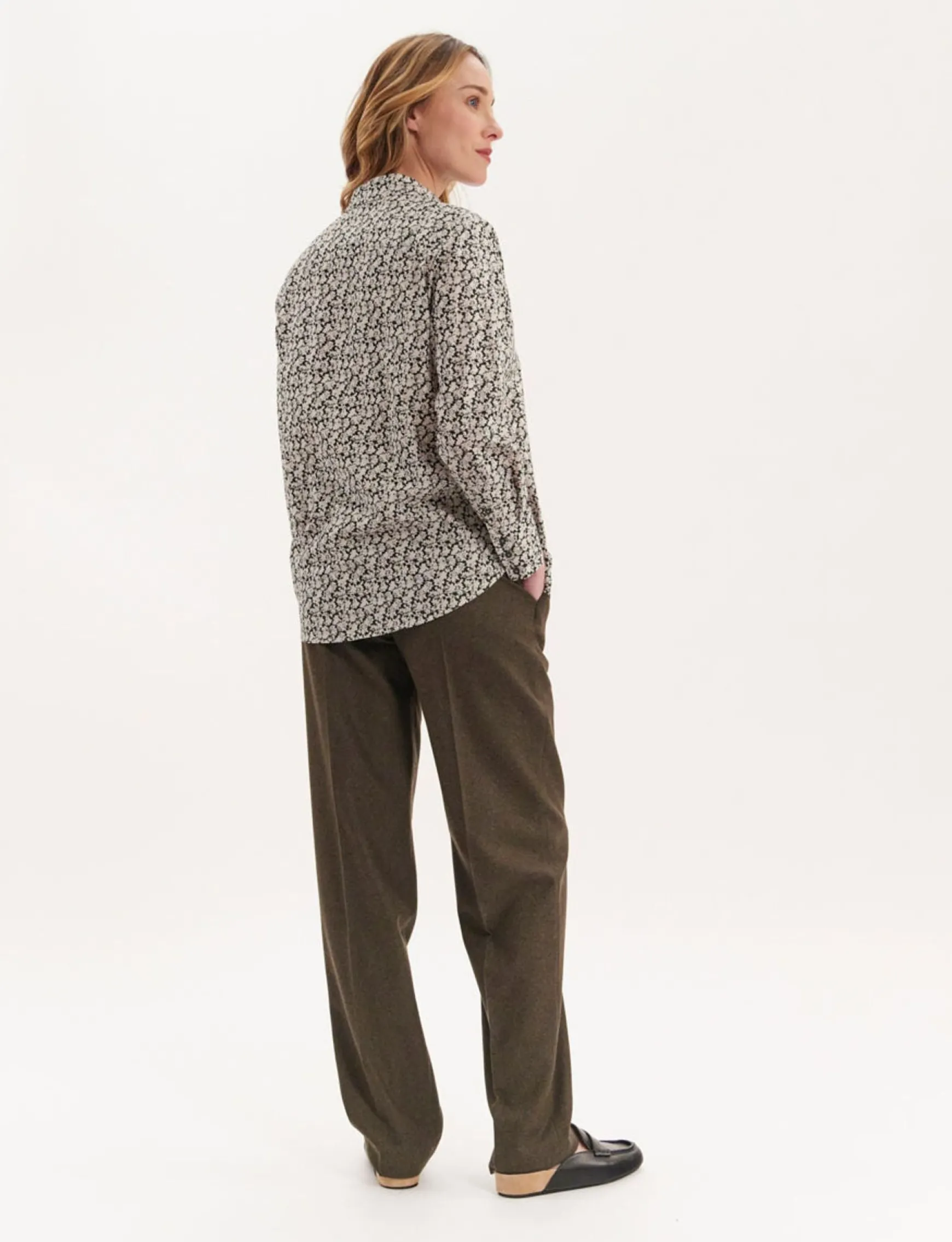 Maureen black and beige printed shirt