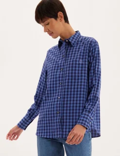 Maureen blue check shirt