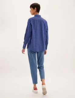 Maureen blue check shirt