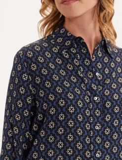 Maureen blue print shirt