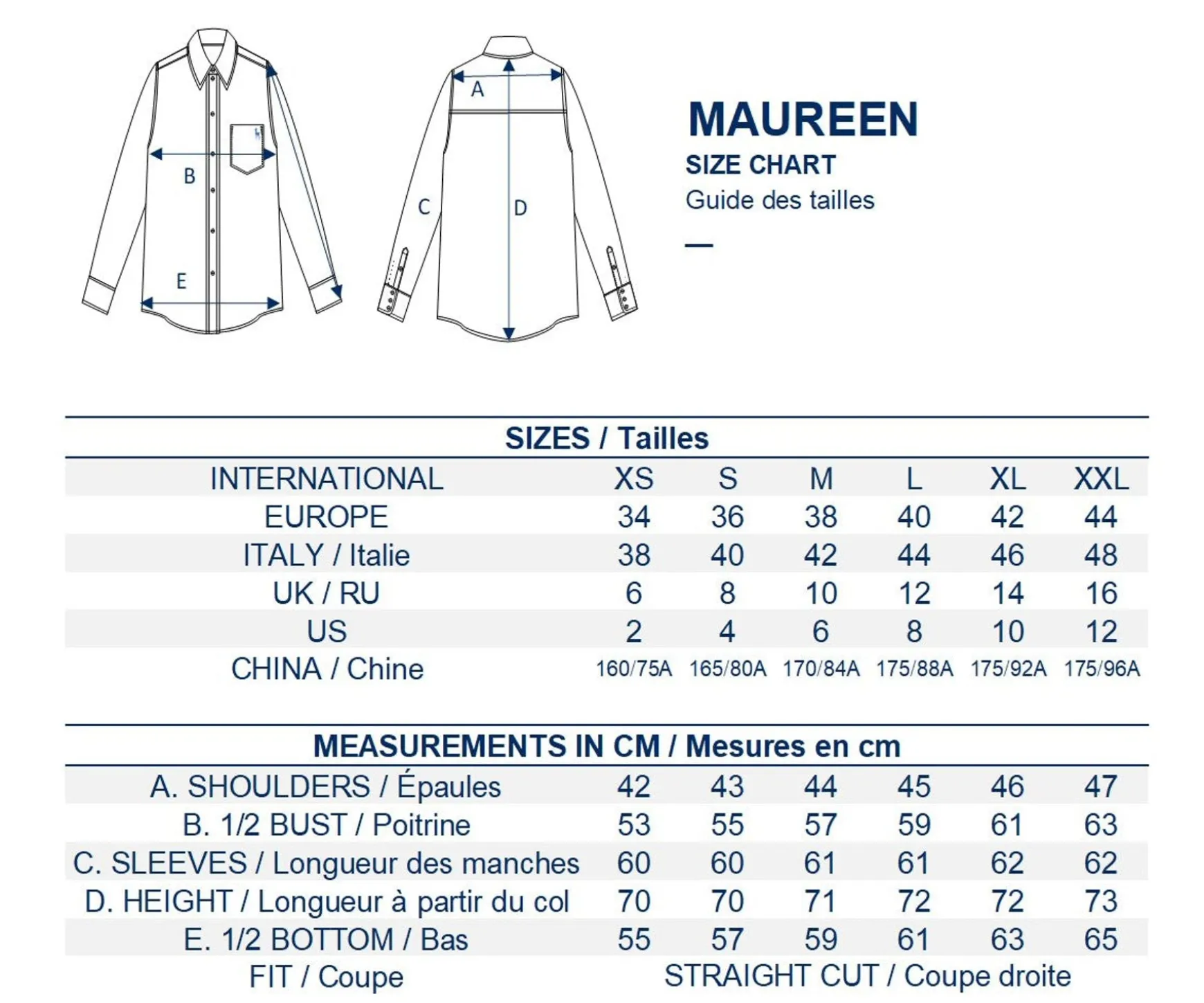 Maureen navy cotton shirt