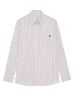 Maureen red and blue striped shirt