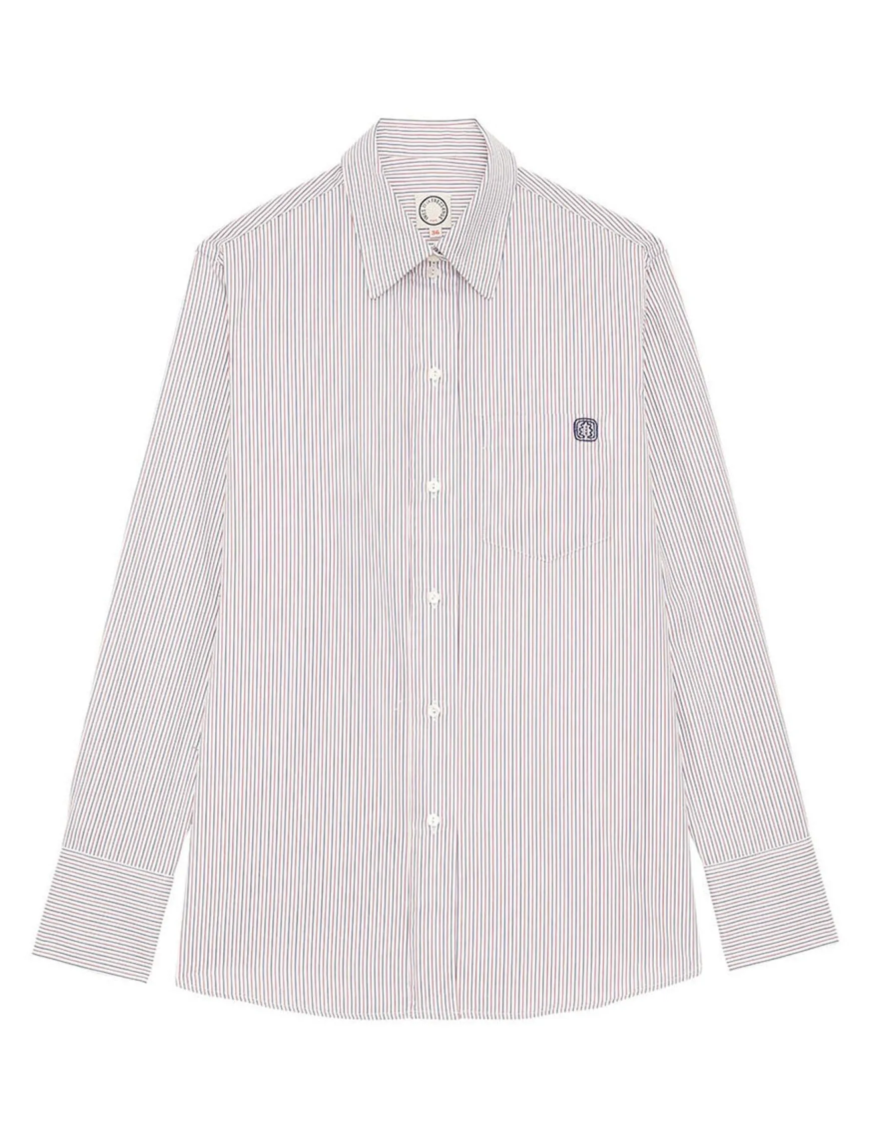 Maureen red and blue striped shirt