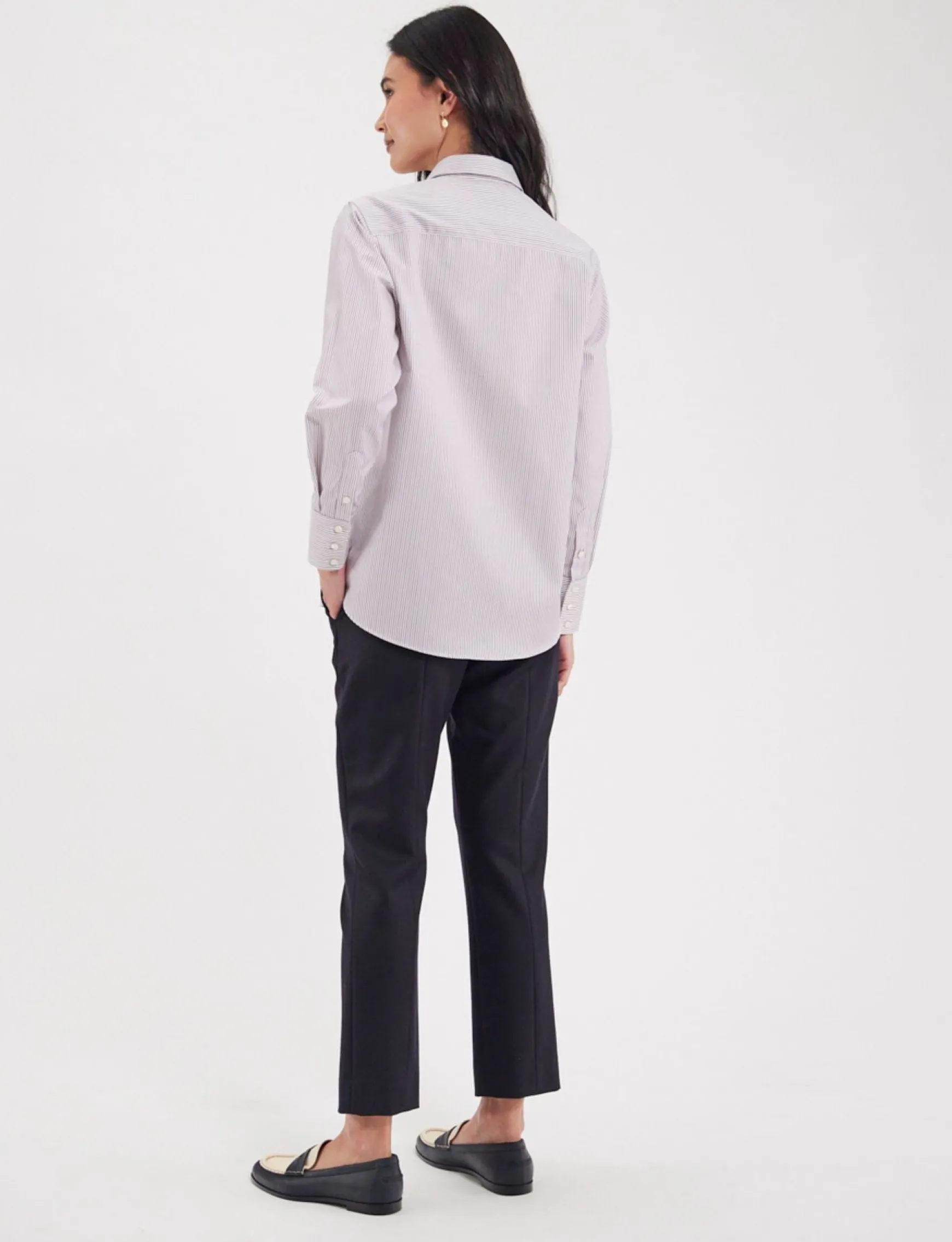 Maureen red and blue striped shirt